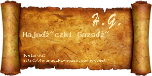 Hajnáczki Gazsó névjegykártya